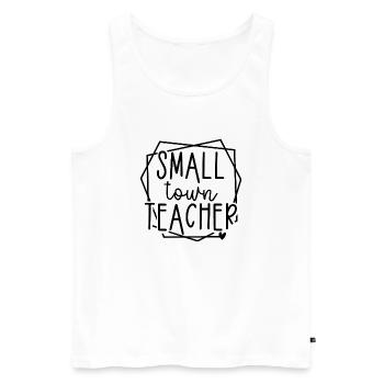 Graphique de cœur d’enseignant de petite ville pour les éducateurs - Débardeur bio Premium Homme - blanc - Devant - Michal (187cm)