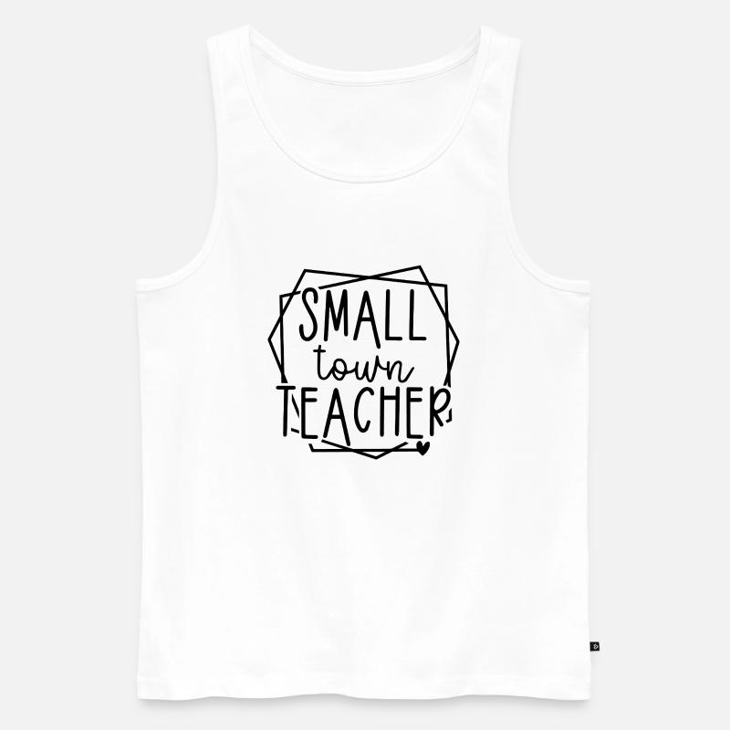 Kleinstadtlehrer Herzgrafik für Pädagogen - Männer Premium Bio Tank Top - Weiß