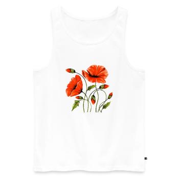 Blumen - Männer Premium Bio Tank Top - Weiß - Vorne - Michal (187cm)