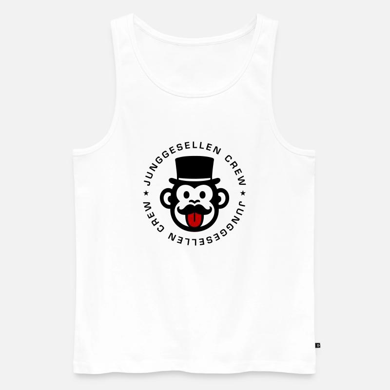 Junggesellen Crew Affe - Männer Premium Bio Tank Top - Weiß