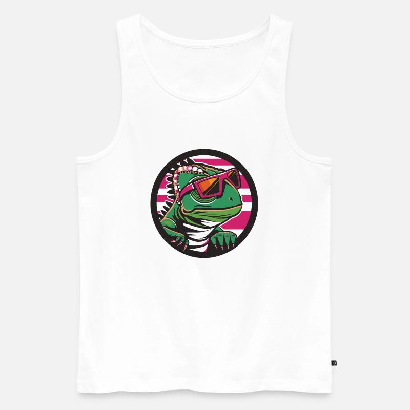 Chameleon Cool Comic - Männer Premium Bio Tank Top - Weiß