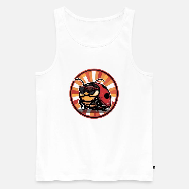 Marienkäfer Comic - Männer Premium Bio Tank Top - Weiß