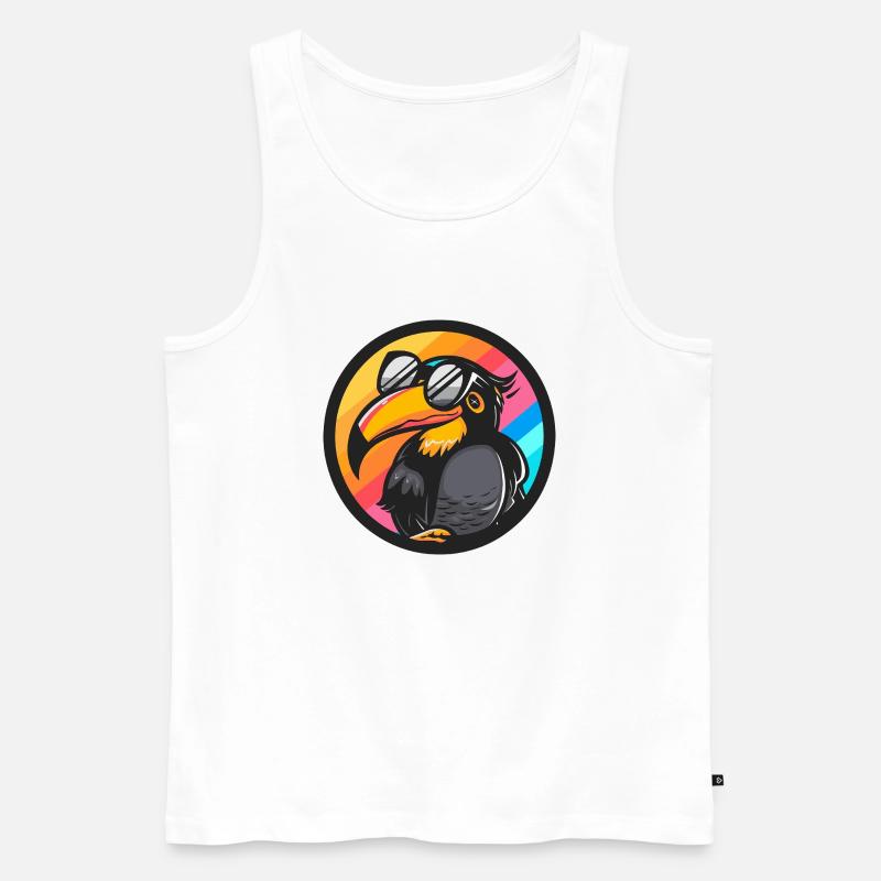 Tukan Vogel Comic Cool - Männer Premium Bio Tank Top - Weiß