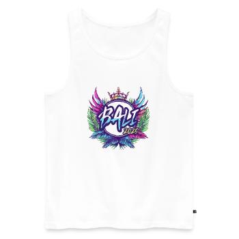 Bali 2025 Colorful - Men's Premium Organic Tank Top - white - Front - Michal (187cm)