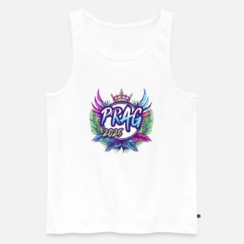 Prag 2025 Bunt - Männer Premium Bio Tank Top - Weiß