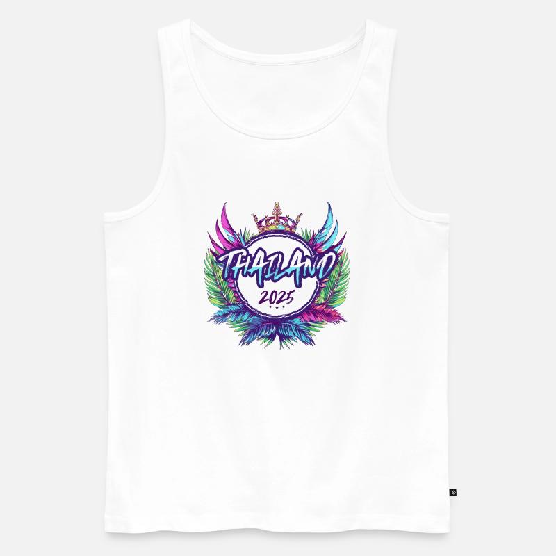 Thailand 2025 Bunt - Männer Premium Bio Tank Top - Weiß