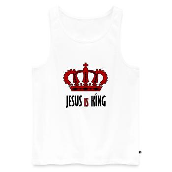 JESUS is KING - Männer Premium Bio Tank Top - Weiß - Vorne - Michal (187cm)