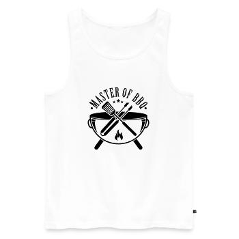 Master of BBQ - Männer Premium Bio Tank Top - Weiß - Vorne - Michal (187cm)
