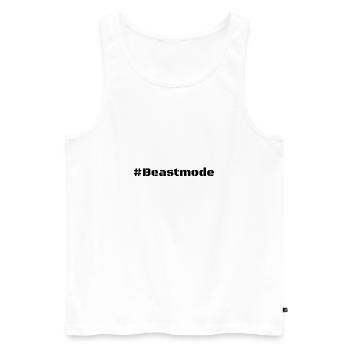 #BEASTMODE - Débardeur bio Premium Homme - blanc - Devant - Michal (187cm)