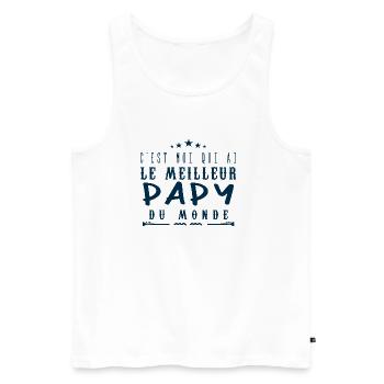 C'est moi qui a le meilleur Papy - Débardeur bio Premium Homme - blanc - Devant - Michal (187cm)