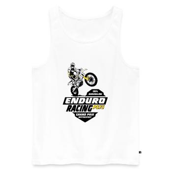 Enduro Offroad - Men's Premium Organic Tank Top - white - Front - AI Model Male 178 light (178cm)