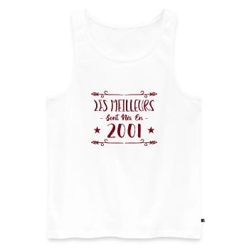 Les meilleurs sont nés en 2001 - Débardeur bio Premium Homme - blanc - Devant - Michal (187cm)