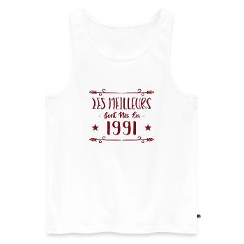 Les meilleurs sont nés en 1991 - Débardeur bio Premium Homme - blanc - Devant - Michal (187cm)