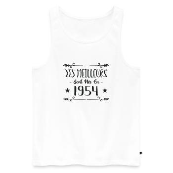 Les meilleurs sont nés en 1954 - Débardeur bio Premium Homme - blanc - Devant - Michal (187cm)