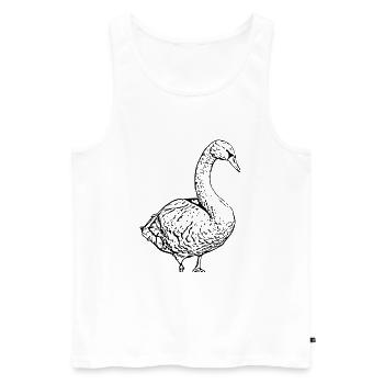 Cygne Canard noir Oiseau Oie - Débardeur bio Premium Homme - blanc - Devant - AI Model Male 178 light (178cm)