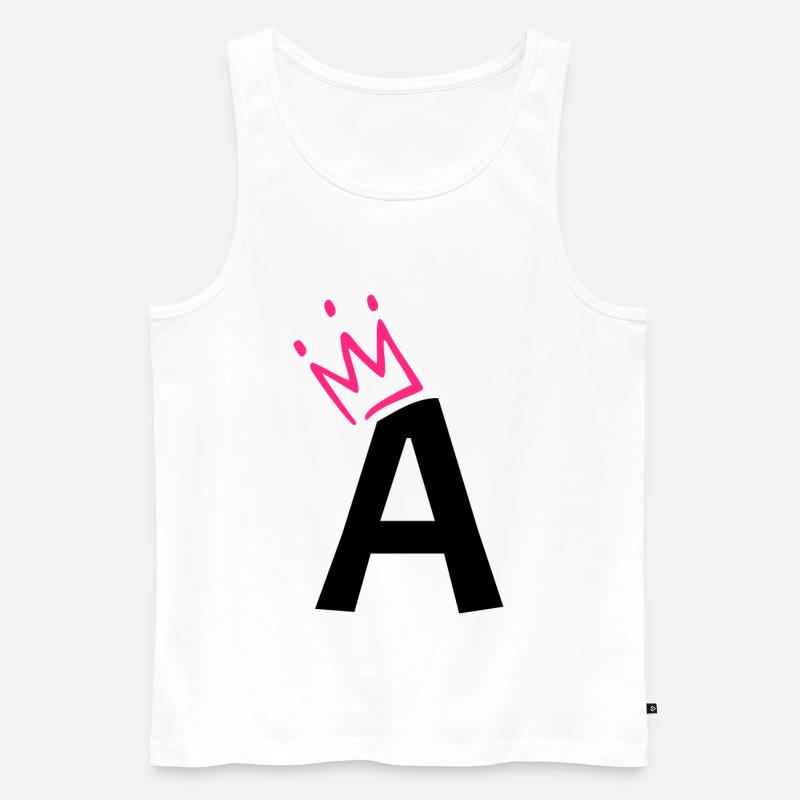 Buchstabe A mit Krone - Männer Premium Bio Tank Top - Weiß