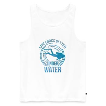 Divers Diving Gift - Men's Premium Organic Tank Top - white - Front - AI Model Male 178 light (178cm)