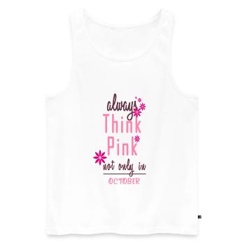 Think Pink - Men's Premium Organic Tank Top - white - Front - AI Model Male 178 light (178cm)