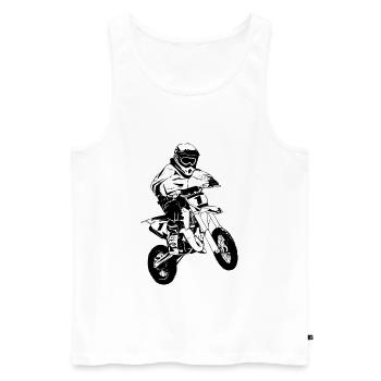 Children's motocross - KIDS MX - Men's Premium Organic Tank Top - white - Front - AI Model Male 178 light (178cm)