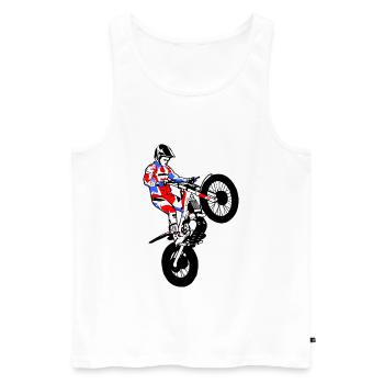 Motorrad Trial - Motorcycle Trial - Männer Premium Bio Tank Top - Weiß - Vorne - AI Model Male 178 light (178cm)