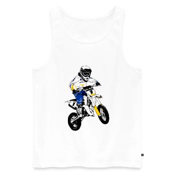 Youngster Moto Cross - Children's Motocross - KIDS MX - Men's Premium Organic Tank Top - white - Front - AI Model Male 178 light (178cm)