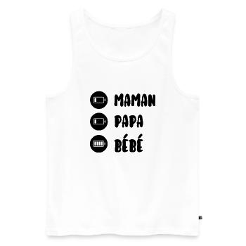 Maman papa bébé - Débardeur bio Premium Homme - blanc - Devant - AI Model Male 178 light (178cm)