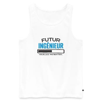 Futur Ingénieur Idée Cadeau Futur Ingénieur - Débardeur bio Premium Homme - blanc - Devant - Michal (187cm)