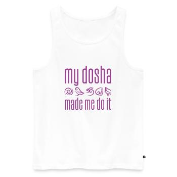 L’Ayurveda dit que c’est drôle Mon dosha m’a fait le faire - Débardeur bio Premium Homme - blanc - Devant - Michal (187cm)