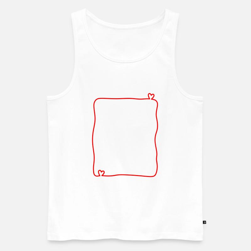 Doodle Rahmen mit Herzen - Männer Premium Bio Tank Top - Weiß