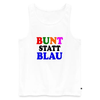 Bunt statt blau - Männer Premium Bio Tank Top - Weiß - Vorne - Michal (187cm)