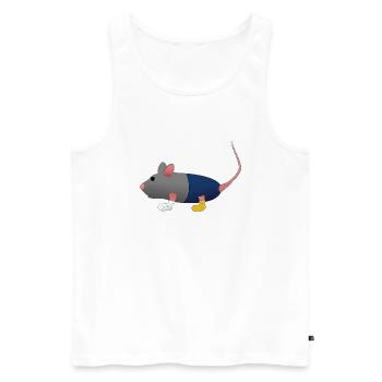 Niedliche Comic-Maus - Männer Premium Bio Tank Top - Weiß - Vorne - AI Model Male 178 light (178cm)