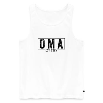 Oma Est. 2025 - Männer Premium Bio Tank Top - Weiß - Vorne - Michal (187cm)