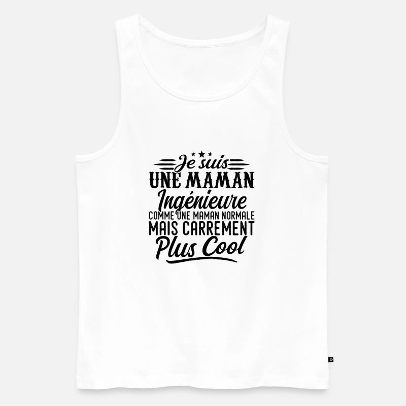 Ingenieurs-Mutter: Normal, aber knallharter - Männer Premium Bio Tank Top - Weiß