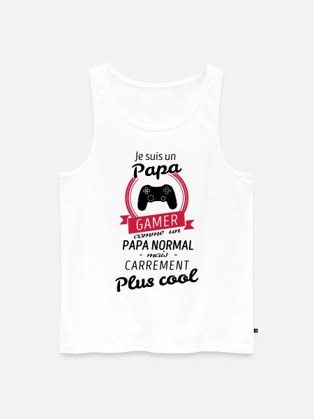Je suis un papa Gamer - Débardeur bio Premium Homme - blanc