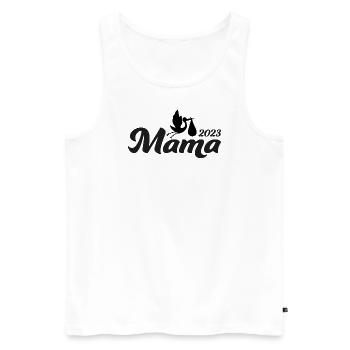 Mutterfreuden 2023 - Männer Premium Bio Tank Top - Weiß - Vorne - AI Model Male 178 light (178cm)