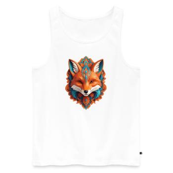 Cyber Fox Head - Men's Premium Organic Tank Top - white - Front - AI Model Male 178 light (178cm)