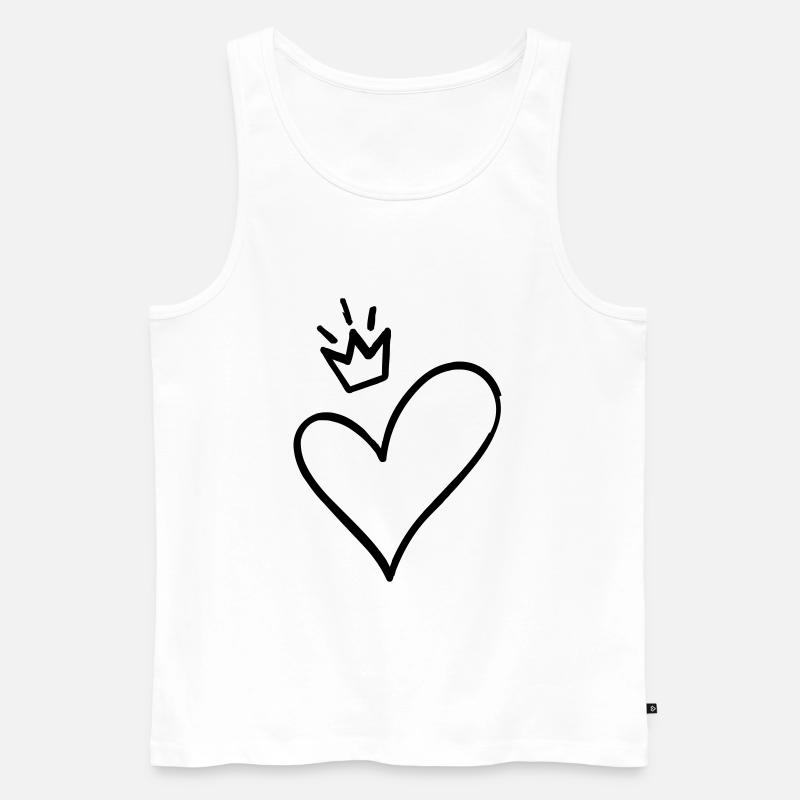 Herz - Männer Premium Bio Tank Top - Weiß