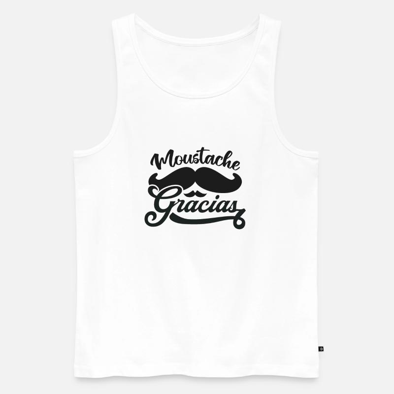 Schnurrbart Gracias Humor - Männer Premium Bio Tank Top - Weiß