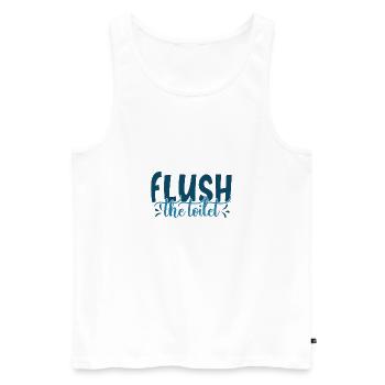Die Toilette spülen - Männer Premium Bio Tank Top - Weiß - Vorne - AI Model Male 178 light (178cm)