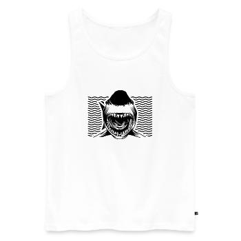 Requin requin - Shark - Débardeur bio Premium Homme - blanc - Devant - Michal (187cm)