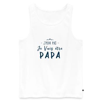 Je peux pas je vais être PAPA - Débardeur bio Premium Homme - blanc - Devant - Michal (187cm)