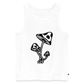 PILZE - Männer Premium Bio Tank Top - Weiß - Vorne - Michal (187cm)