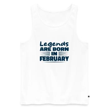 Legenden werden im Februar geboren - Männer Premium Bio Tank Top - Weiß - Vorne - Michal (187cm)