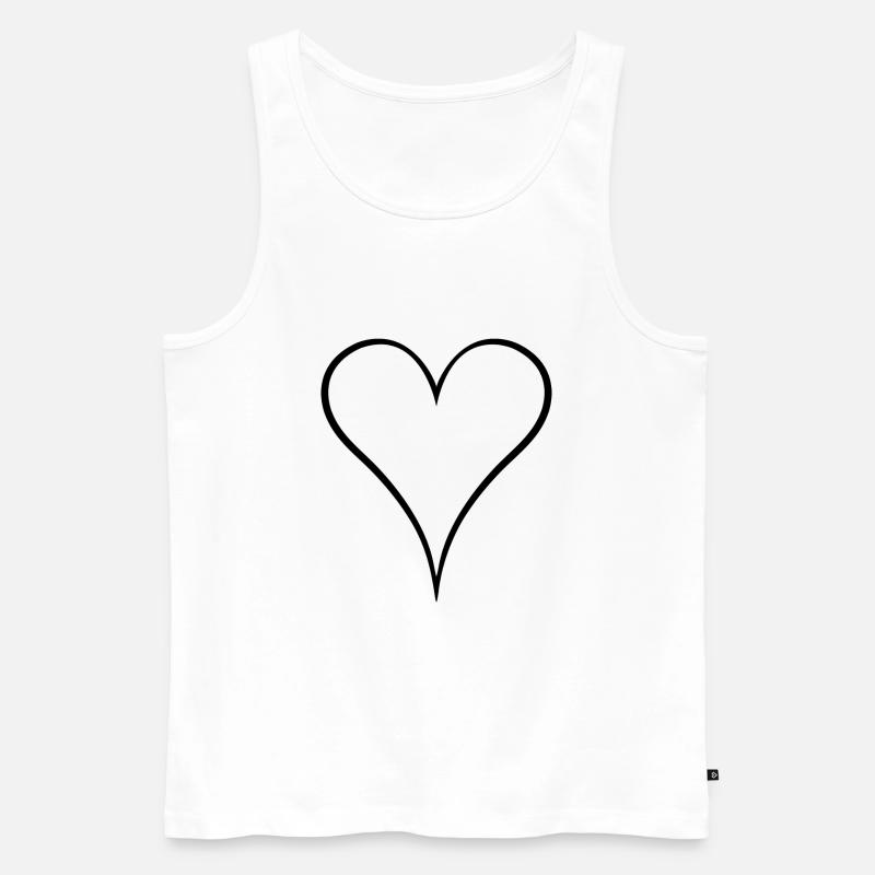 Herz Design neu Schwarz - Männer Premium Bio Tank Top - Weiß