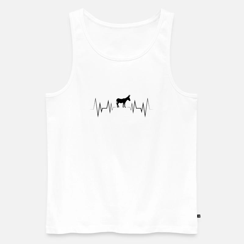 Herzschlag Esel Silhouette - Männer Premium Bio Tank Top - Weiß