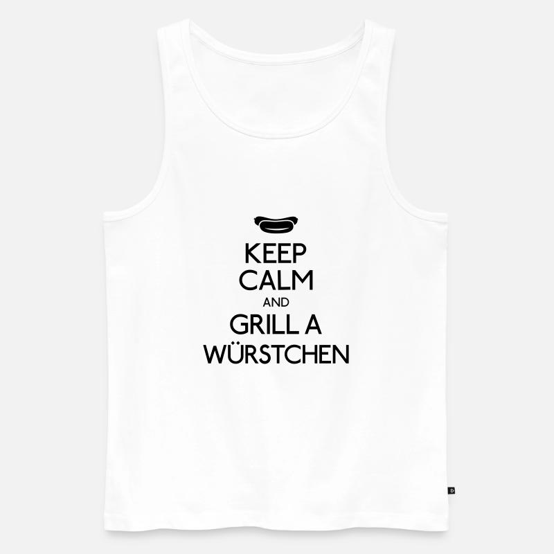 Keep Calm Bratwurst - Männer Premium Bio Tank Top - Weiß