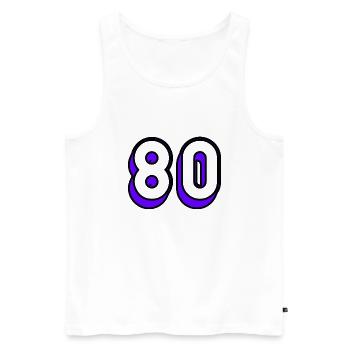 80. 80 JAHRE. 80-JÄHRIGES JUBILÄUM. 80-JÄHRIGES JUBILÄUM - Männer Premium Bio Tank Top - Weiß - Vorne - Michal (187cm)