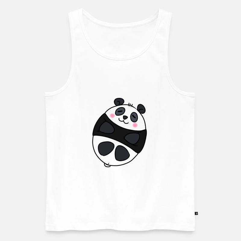 Süßer Panda - Männer Premium Bio Tank Top - Weiß