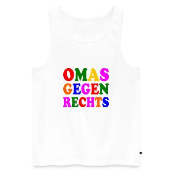Omas gegen rechts - Männer Premium Bio Tank Top - Weiß - Vorne - Michal (187cm)