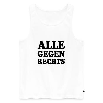 Alle gegen rechts - Männer Premium Bio Tank Top - Weiß - Vorne - AI Model Male 178 light (178cm)